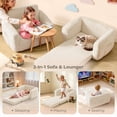 thumbnail image 3 of Kids Couch, 2 In 1 Foldable Toddler Couch ,Convertible Baby Sofa Chair for Boys and Girls, Beige, 3 of 7