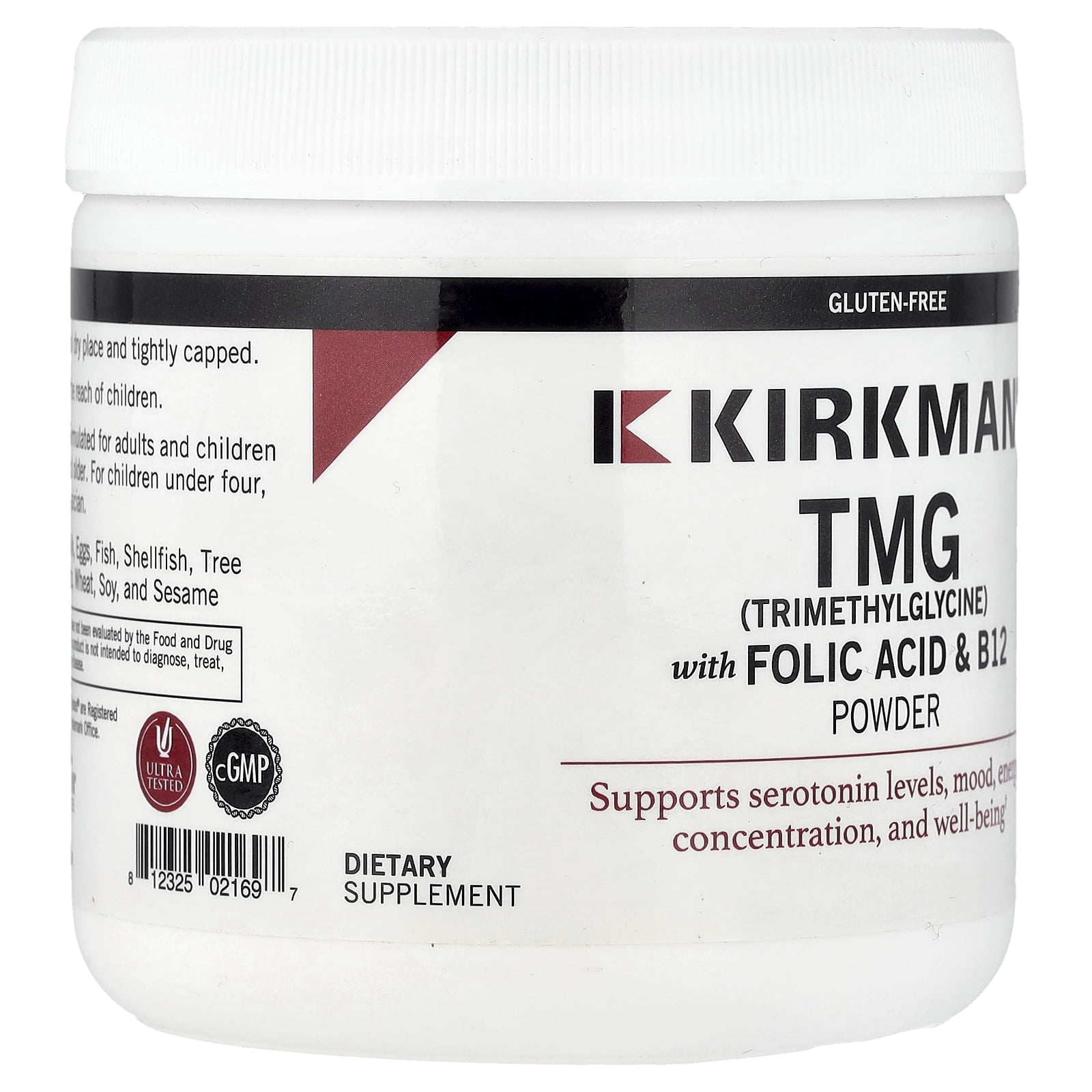 Kirkman Labs TMG (Trimethylglycine) with Folic Acid & B12 Powder, 8 oz (227 g)