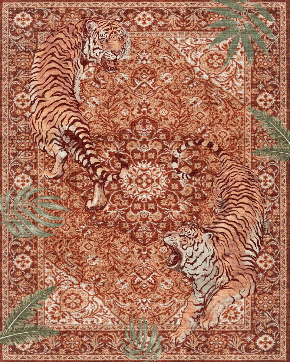ChakmeOne Area Rugs 9x12 Ft Rugs for Living Room，Animal Print, Machine Washable, Non-Slip Stain Resistant Soft Carpet for Bedroom, Dining Room, Farmhouse, Nursery, Hallway Home Decor