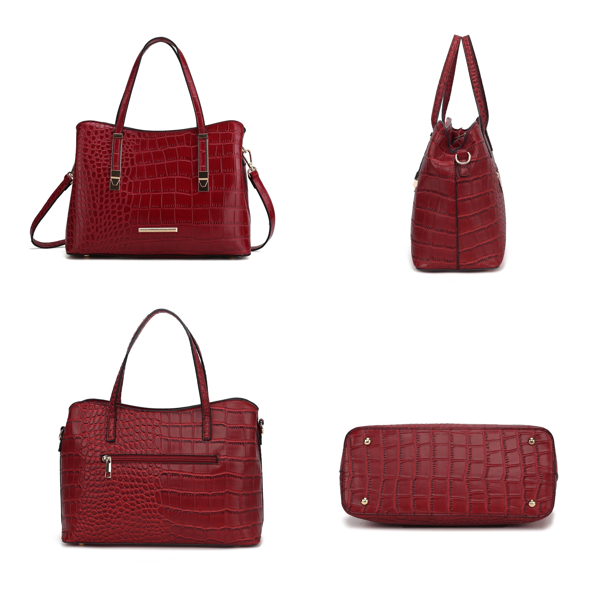 MKF Collection Aurelia Women's Tote Bag, Crocodile Vegan Leather Handbag Purse by Mia K - Coffee