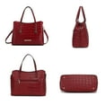 thumbnail image 5 of MKF Collection Aurelia Women's Tote Bag, Crocodile Vegan Leather Handbag Purse by Mia K - Wine, 5 of 7