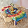 thumbnail image 3 of Colorful Rainbow Tie Dye Spiral Pattern Rectangle Tablecloth 60"x120",Waterproof Polyester Rectangle Table Cloth, Wipeable Spillproof Polyester Tablecloth for Dining, Camping, Indoor and Outdoor, 3 of 6