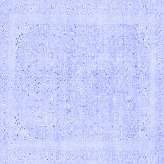 Ahgly Company Indoor Square Abstract Blue Modern Area Rugs, 8' Square
