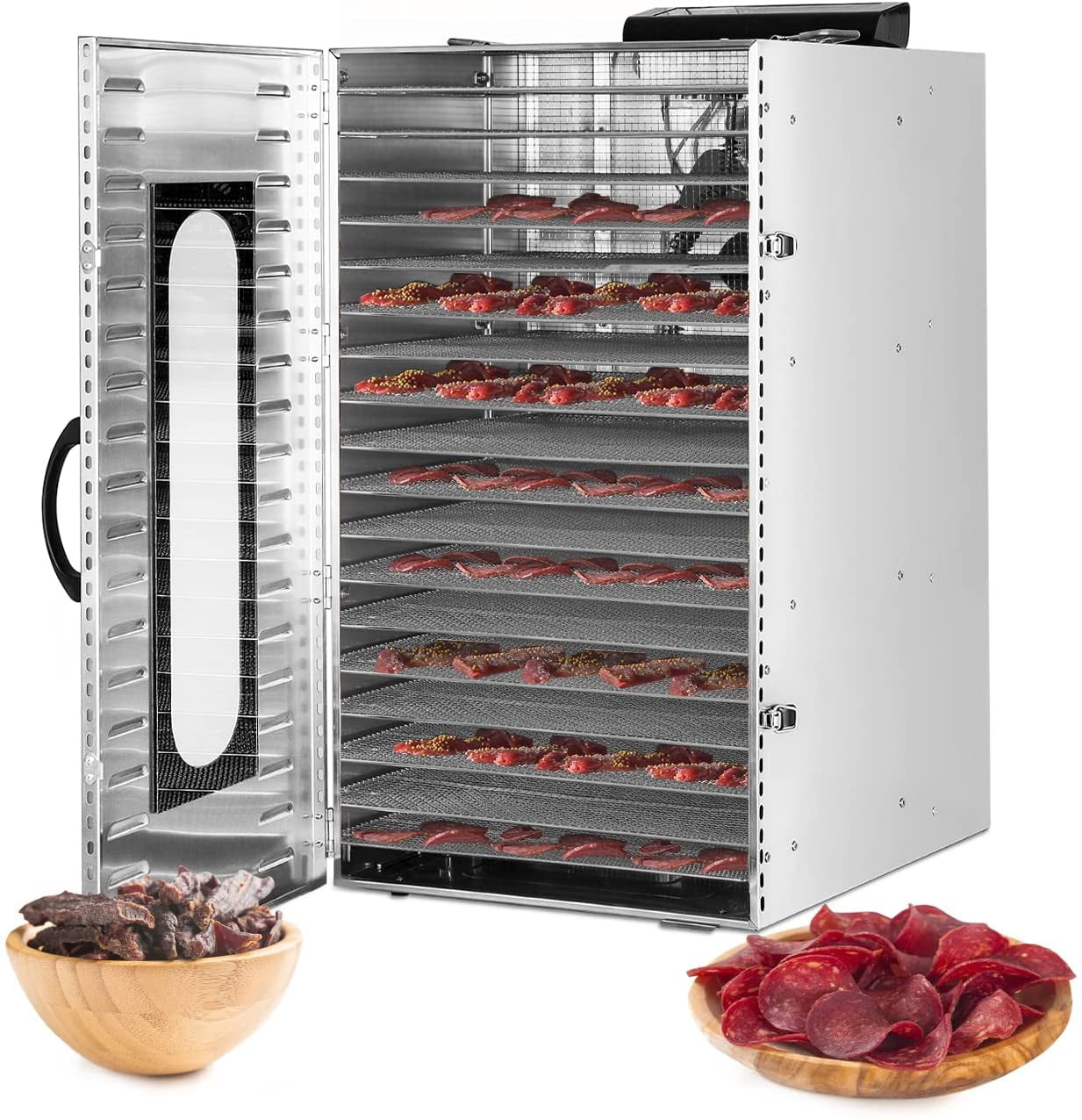 udvande Validering Tålmodighed YaptheS Commercial Stainless Steel Food Dehydrator for food and Jerky 1500W  20 Layers Food Dryer with Digital Adjustable Timer 0-2 - Walmart.com