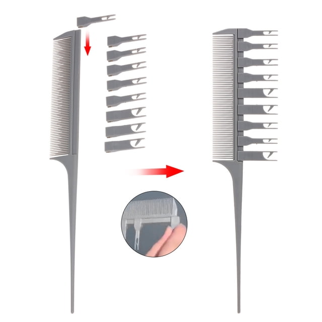 Peine para resaltar el cabello ajustable, peine profesional de 2 lados para teñir el cabello, cepillo de corte tejido, herramienta de estilismo para teñir el cabello en salón