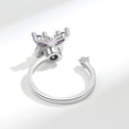 thumbnail image 5 of Rotatable Zircon Butterfly Ring For Women Adjustable Copper Band With White Gold Finish Size Adjustable Gleams, 5 of 7