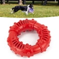 thumbnail image 4 of Dientes de goma para perros, juguete de limpieza de dientes con forma de anillo antideslizante resistente a mordeduras de donut para mascotas, color rojo, 4 of 10