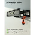 thumbnail image 3 of USX MOUNT Full Motion TV Wall Mount for 32-70" TVs, Hold up to 110lbs with Max VESA 400x400mm & 16" Wood Stud, 3 of 6