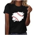 thumbnail image 1 of Blusas de Manga Corta para las Mujeres Imprimir Cuello Redondo, Camiseta Casual para Primavera Verano Diario, 1 of 3
