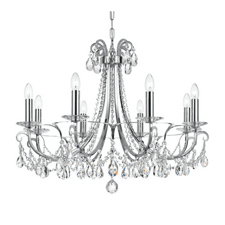 

World of Lighting WL137931 Chandeliers Polished Chrome Steel and Crystal Khartoum