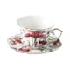thumbnail image 2 of Taza de café de cerámica con plato. Fácil de limpiar. Diseño floral. Estilo británico. A, 2 of 9