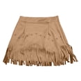 thumbnail image 4 of XIAONU Women's Fringe Mini Skirt High Waist Studded Skirts Edgy Western Party Skirts, 4 of 5