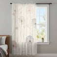 thumbnail image 4 of Dandelion Retro Leaves Sheer Curtains 63 Inches Long, Farmhouse Botanical Watercolor Light Filering Curtains, Breathable Simi Curtain Privacy Drapes for Living Room Bedroom Window Treatment, 4 of 9