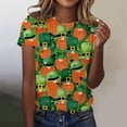 thumbnail image 2 of 2024 Tees For Women Vintage St. Patrick'S Day Print Printed Crew Neck Short Sleeved Loose Fit Pullover Tshirts, 2 of 5