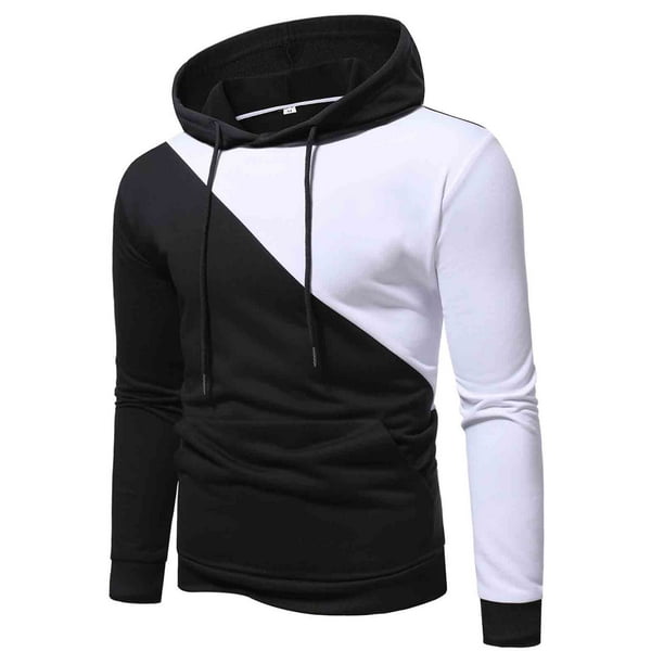 Sudaderas con capucha para hombre Sudadera con capucha de manga larga con bolsillo de doble color Pompotops oipoqjl16921 Walmart en linea