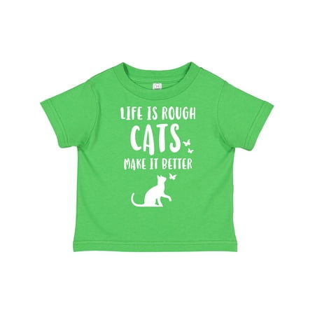 

Inktastic Life is Rough Cats Gift Toddler Boy or Toddler Girl T-Shirt