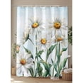 thumbnail image 4 of Fsddascl Spring Floral Shower Curtain Set - Extra Long 72" x 96" Bathtub Curtain with 12 Hooks, Watercolor Summer Botanical White Daisy Waterproof Fabric Stall Shower Curtains for Bathroom/Bathtub, 4 of 6