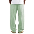 thumbnail image 5 of Horkkom Linen Pants Men Elastic Waist Striped Pants Summer Breathable Loose Casual Pants with Pockets XXL, 5 of 9