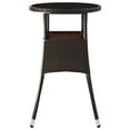thumbnail image 2 of vidaXL Garden Table Ø60x75 cm Tempered Glass and Poly Rattan Brown, 2 of 4