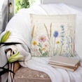 thumbnail image 3 of Spring Floral 20x20 Pillow Covers Set of 2, Summer Farmhouse Vintage Botanical Throw Pillow Covers Decorative Couch Cushion Case, Microfiber Square Pillowcases for Bedroom Car Living Room, 3 of 7