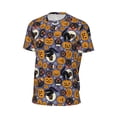 thumbnail image 6 of Wukai Spooky Cats And Halloween Pumpkins Print Men's Short-Sleeved Mesh T-Shirt,Quick-Dry Short Sleeve Workout T-Shirt-XX-Large, 6 of 8