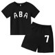 thumbnail image 3 of Ropa de bebé con estampado de letras para niños y adolescentes, conjunto de camiseta y pantalones cortos de verano de 2 piezas, conjunto informal de manga corta para niños y niñas, 3 of 5