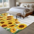 thumbnail image 4 of Sunflower Area Rugs 5'x8', Washable Small Throw Rugs for Classroom Bedroom, Yellow Summer Botanical Farmhouse Floral Wooden Indoor Outdoor Rug Non-Slip Low Pile Carpet Runner Reversible Floor Mats, 4 of 8