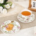 thumbnail image 5 of Bone China Tea Cups Set for 2, Rose Garden Style Porcelain Tea Cups with Saucers and Spoons, 5oz English Coffee Mugs Gift Set, 5 of 6