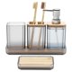 thumbnail image 1 of Juego de accesorios de baño de 5 piezas, dispensador de jabón, jabonera, soporte para cepillo de dientes, taza para cepillo de dientes, tocador, 1 of 5