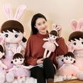 thumbnail image 4 of Ounissouiy Muñeca de niña de 45/60cm con Orejas de conejo de imitación, muñecos de peluche suaves, almohada hecha a mano, juguete para niños, Muñecas y casas de muñecas Púrpura 45CM, 4 of 6