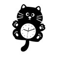 thumbnail image 4 of Reloj de pared con forma de gato, silencioso, multifuncional, colgante, decorativo, creativo, para niños. negro, 4 of 9