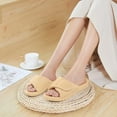 thumbnail image 3 of Litfun Women's Orthopedic Slippers with Arch Support Adjustable Coral Velvet Slide Slippers Open Toe House Shoes, Beige, 3 of 8