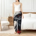thumbnail image 6 of Lsque Red Black Ink Style Bald Eagle Print Women's Pajama Pants, Lounge Pant - Comfortable Home Wear,Elastic Waistband, Stylish Design-Large, 6 of 9