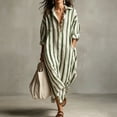 thumbnail image 2 of PBFRDSJ Women's Summer Striped Shirt Dress Casual Oversized Boho Rolled Cuff Kaftan Dress Loungewear with Pockets, 2 of 5
