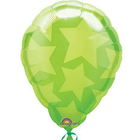 Anagram International Star Balloon-Flat-Balloon, 18", Green
