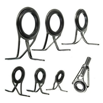 walmart fishing rod tips 4-6.5mm Stainless Steel Fishing Rod Tip Repair Kit, Pole Ring Guide  Replacement for Fishing, Black 6 Pack