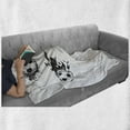 thumbnail image 6 of Soccer Soft Flannel Fleece Blanket, Various Round Soccer Balls in Air Fast Kick Shoot in Kickoff Space Art Sketch, Cozy Plush for Indoor and Outdoor Use, 60" x 80", White and Black, by Ambesonne, 6 of 6
