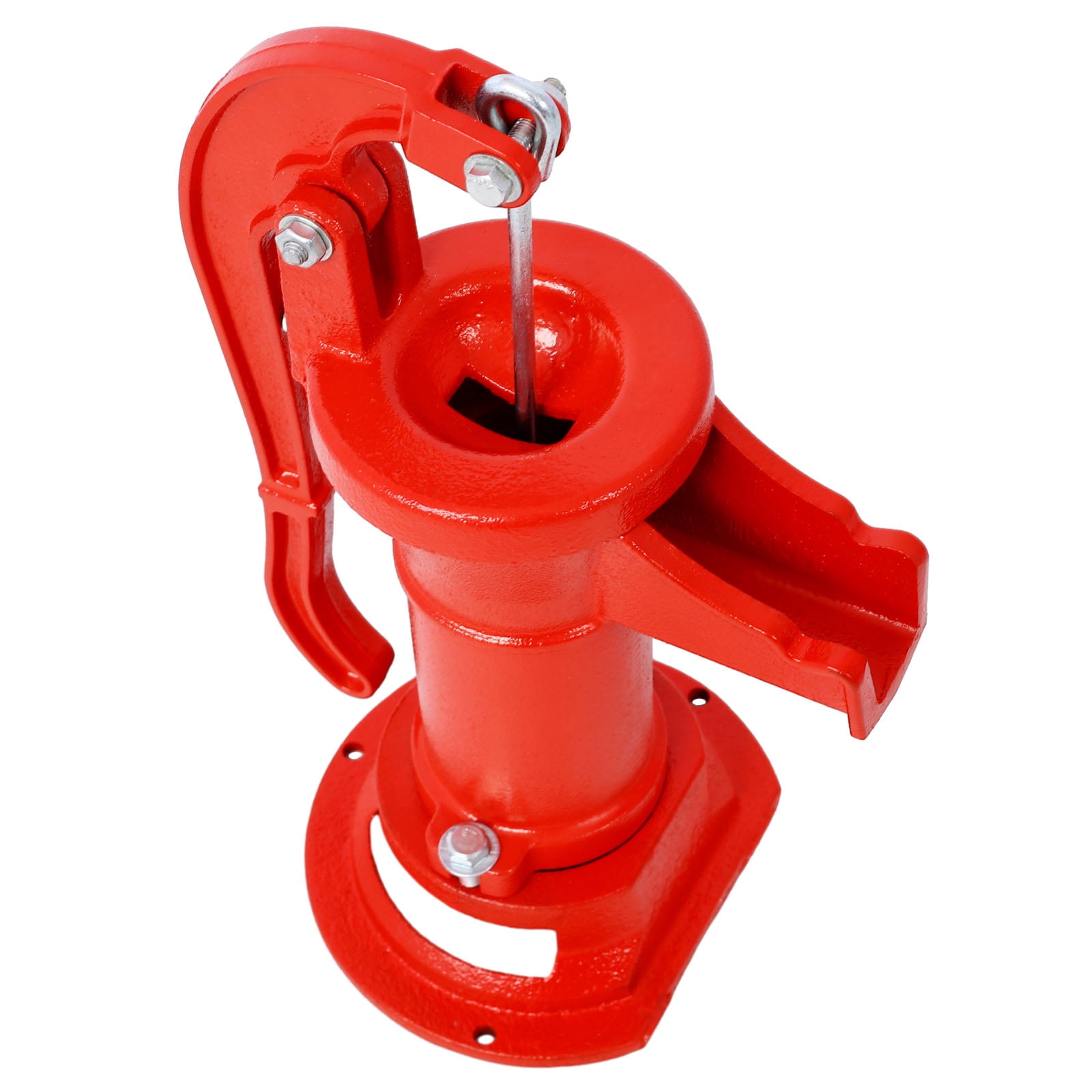 1160/ PP500NL Hand Water Pitcher Pump #2 Cast Iron Press Suction Outdoor Yard Ponds Water Garden with Spare Cup Leather and Lower Valve Leather, Red