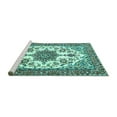 thumbnail image 2 of Ahgly Company Machine Washable Indoor Rectangle Medallion Turquoise Blue Traditional Area Rugs, 8' x 12', 2 of 4