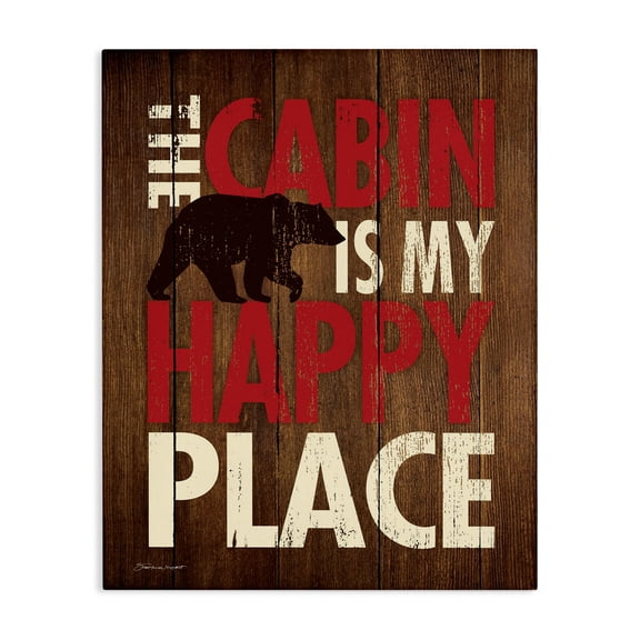 Stupell Industries Farmhouse Cabin Country Home Wood Textured Word Design Canvas Art, 16 x 20, by Stephanie Workman Marrott