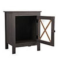Kadyn Bedside Tables Side End Table with Door Cabinet, Mid Century Modern Nightstand, Dark Gray-1PCS