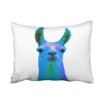 thumbnail image 1 of RYLABLUE Blue And Green Cool Funny Unique Cute Alpaca Graphic Llama Polyester 20 x 30 Inch Rectangle Throw Pillow Covers With Hidden Zipper Home Sofa Cushion Decorative Pillowcases, 1 of 1