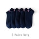 thumbnail image 1 of 5 pares de calcetines finos de verano para bote de mezcla de colores lisos, calcetines casuales para hombre, calcetines transpirables absorbentes de sudor, calcetines de calibración, 1 of 5