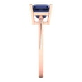 thumbnail image 3 of 2 ct Asscher Cut Simulated Blue Sapphire Solitaire Engagement Ring for Women in 18K Rose Gold, 3 of 5
