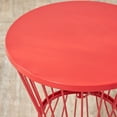 thumbnail image 3 of Noble House Lassen Outdoor Metal 16 Inch Side Table in Matte Red, 3 of 6