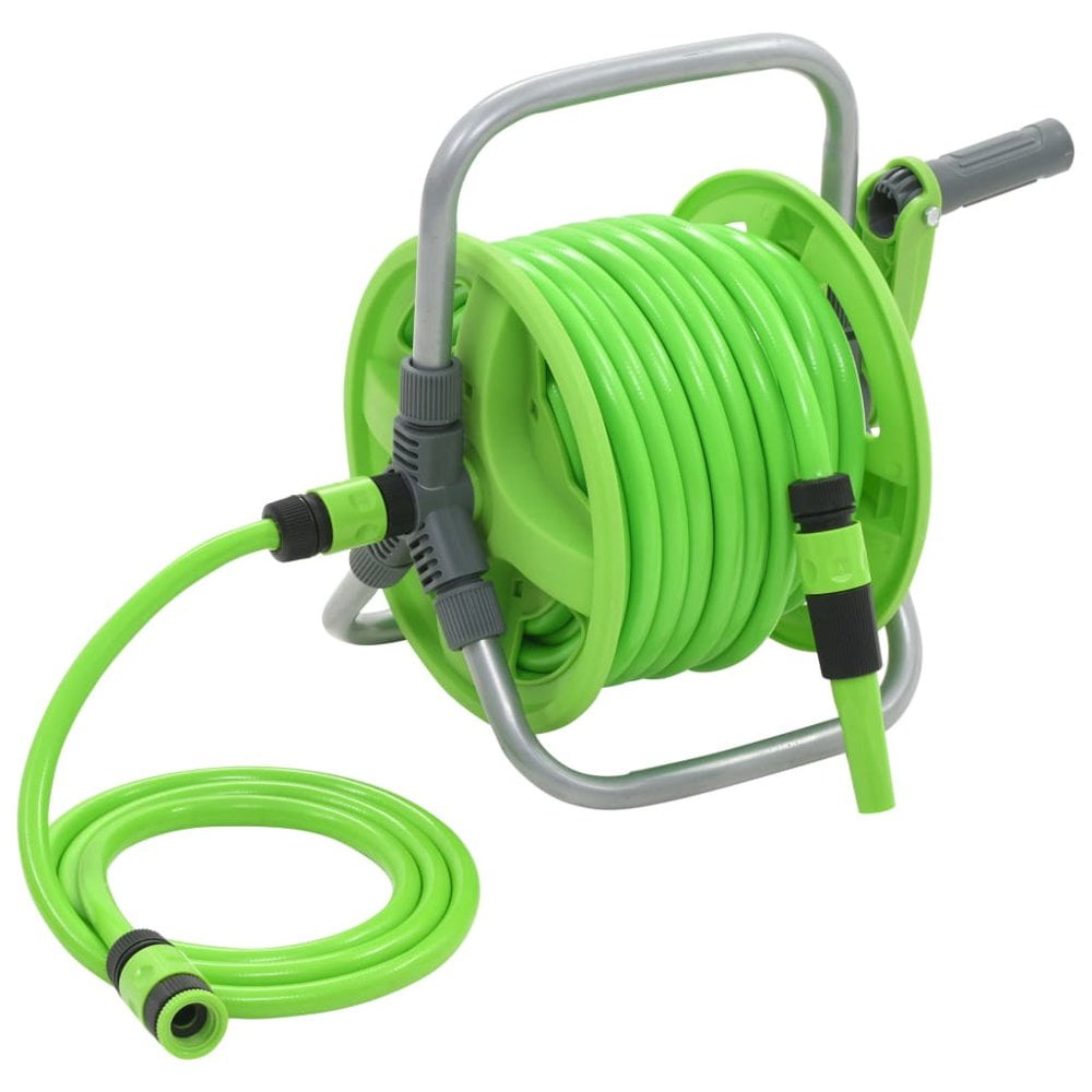 65.6+6 Ft Water Hose Reel, Water Hose Reel Cart Roller Stands with