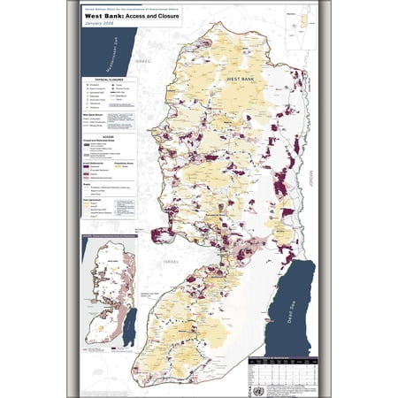 24"x36" Gallery Poster, Israeli settlements on the West Bank, Israel, January 2006
