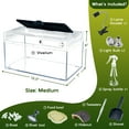 thumbnail image 3 of Gecko Tank & Reptile Terrarium Kit with Heat Lamp, Spray Bottle, Tools & Hideout - Perfect Habitat for Lizards, Snakes, Turtles, Hermit Crabs, Frogs, Jumping Spiders 12.5x6x7 Inch, 3 of 9
