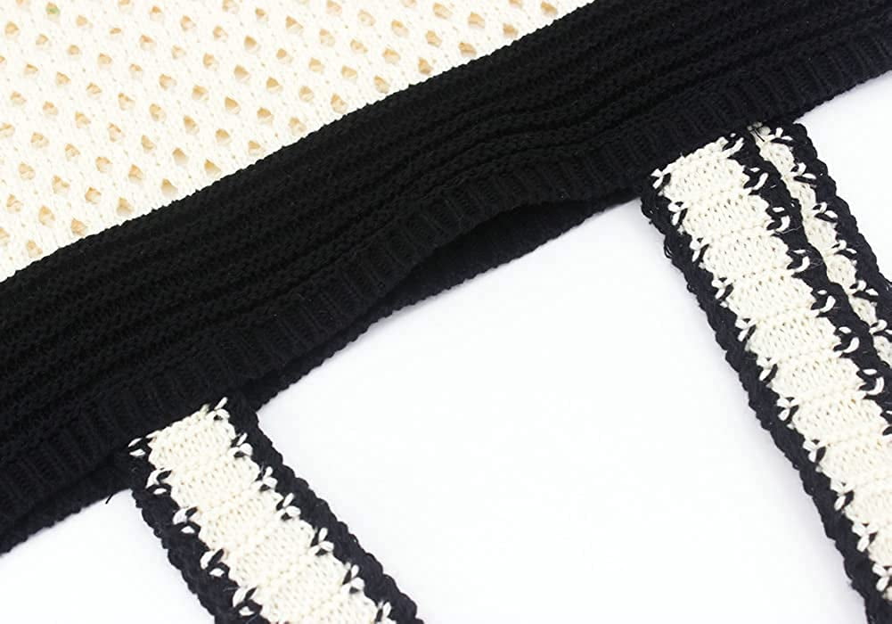 CoCopeaunts Summer Beach Bag, Women Hollow Knitted Bag Fashion Large Crochet Shopping Shoulder Bag Handbag Vacation Purse