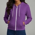 thumbnail image 7 of Dagugfen Sweatshirts for Women Full Zip Drawstring Hooded Long Sleeve Outerwear Sports Casual Jackets with Pockets(M,Purple), 7 of 7